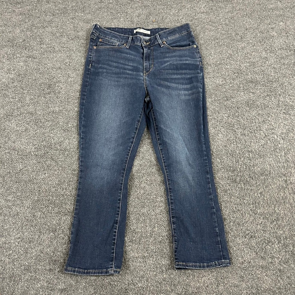 Signature Levi Strauss Capri Womens Size 10 Dark Wash Mid Rise Stretch Jeans